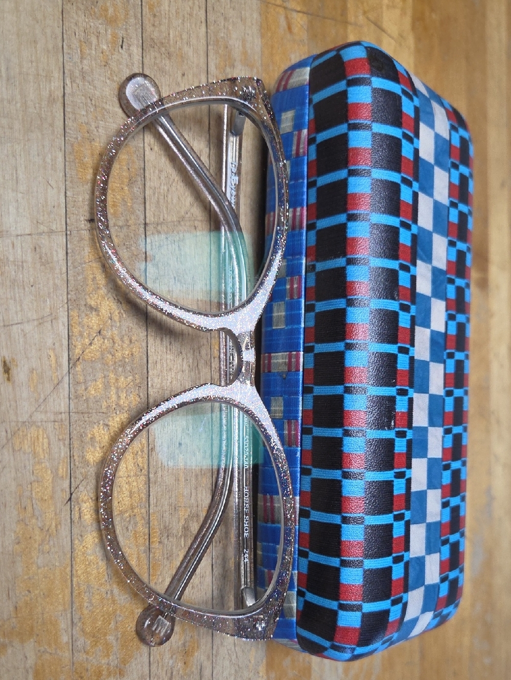Horse Shoe By L.A. Eyeworks Glitter Clear Round/cateye Glasses